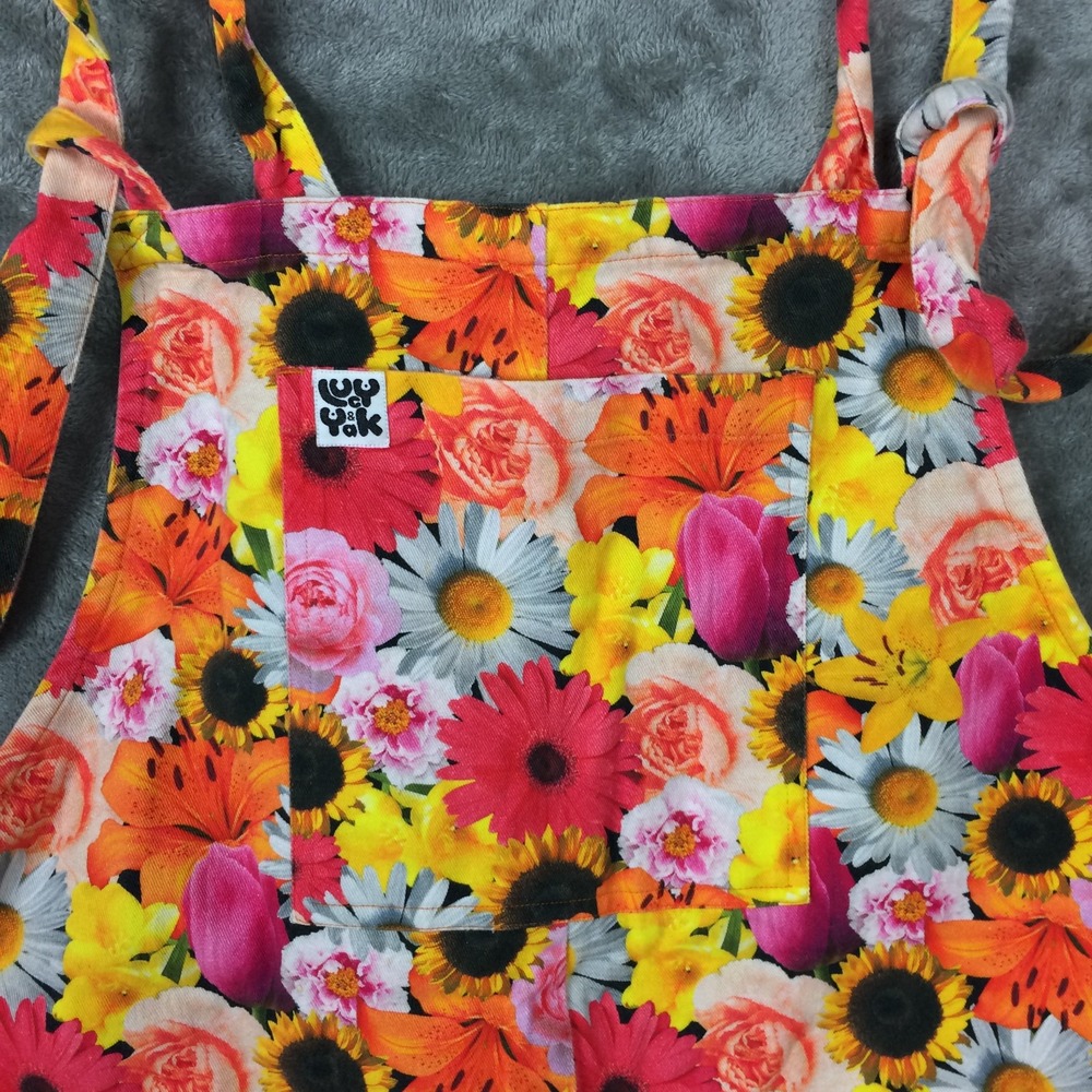 Lucy and Yak Overalls Womens 16 Dungarees Multicolor Flower Power Outdoors - Picture 6 of 16